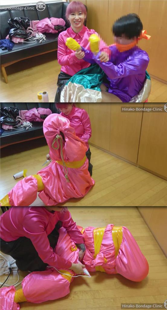 Satin Bag Escape Challenge 片名：Satin Bag Escape Challenge<br><br>这个是伪娘片，请喜欢此类的朋友购买，谢谢<br><br>Hinako’s sub is dressed in a satin blouse with PVC underpants, and Hinako herself is wearing a satin blouse and leather skirt. She wraps his hands tightly with plastic wrap and vinyl tape, rendering them useless, and gagging him tightly with satin cloth. She puts him in a satin bag and once again uses vinyl tape to constrict him further! If he cannot escape within 10 minutes, he will be locked in the closet as punishment!<br><br>Hinako的替身穿着缎面上衣搭配PVC内裤，而Hinako本人则穿着缎面上衣和皮裙。她用塑料膜和乙烯基胶带紧紧包裹住他的双手，使它们无法动弹，并用缎面布料紧紧塞住他的嘴。她将他装进缎面袋中，再次用乙烯基胶带进一步束缚他！如果他在10分钟内无法逃脱，他将被锁在衣橱里作为惩罚！