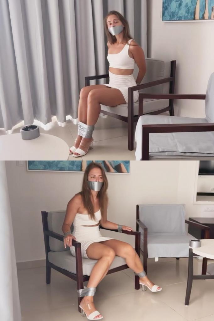 Leya is on vacation - Tape Bondage 被堵嘴的女性，自我束缚，胶带束缚，胶带堵嘴<br><br>关键词：连衣裙，鞋子，度假，酒店束缚，胶带堵嘴，DID，晒黑女孩Gagged Women,  Self Bondage,  Tape Bondage,  Tapegagged <br>KeywordsDress,Shoes,Vacation,Hotel Bondage,Tape Gag,DID,Tanned Girl
