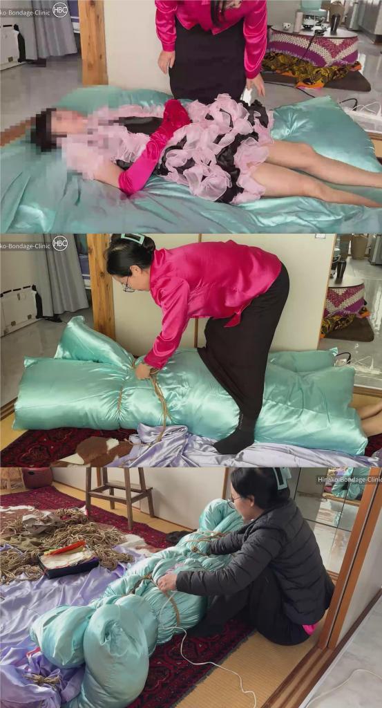 Wrapped in Thick Satin Blanket and Tied in Rope Bondage! 片名：Wrapped in Thick Satin Blanket and Tied in Rope Bondage!<br><br>这个是伪娘片，请喜欢此类的朋友购买，谢谢<br><br>Hinako wraps her satin maid in a thick satin blanket and ties him in shibari rope bondage, with vibrator set on his dick! She leaves him to tackle with this situation for awhile!<br>This video is highly recommended to fans of satin, bondage, and isolation play!<br><br>Hinako用一条厚厚的缎面毯子裹住她的缎面女仆，并用绑带绳将她束缚起来，还在她的阳刚部位放置了震动器！她让他自己处理这种情况一会儿！<br>这部视频强烈推荐给喜欢缎面、束缚和隔离主题的粉丝们！