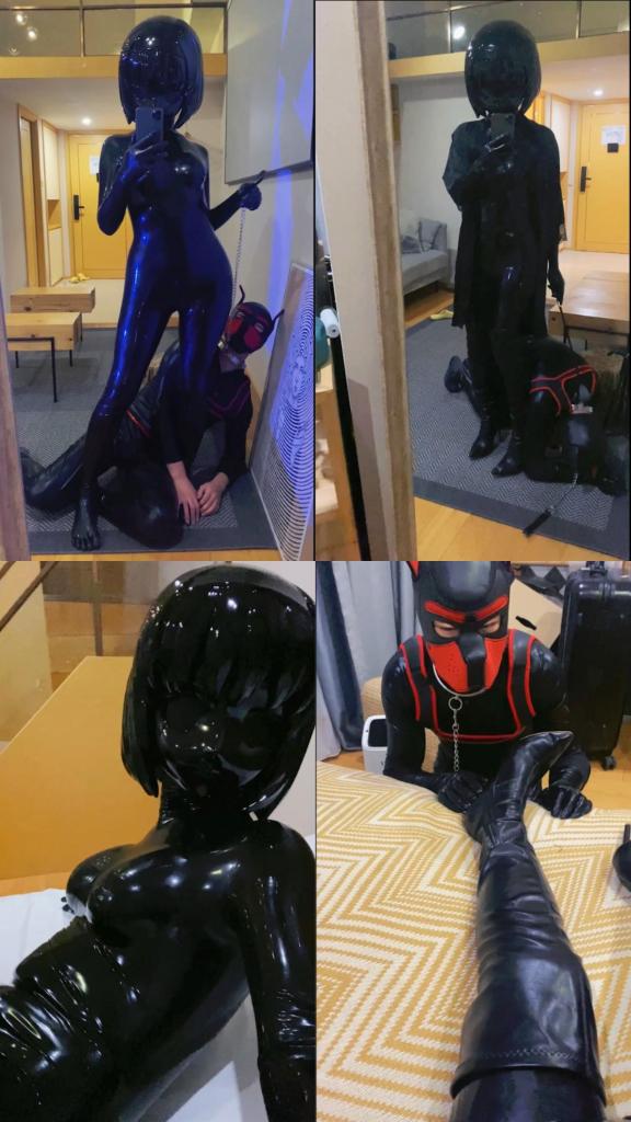 B3 黑色kigurumi zentai 调教小奶狗 sp k9 小奶狗舔胶娃的脚 恋脚 胶衣 Latex Rubber<br><span style='color:#b0b0b0;'>[隐藏文字，购买后可见]</span><br>