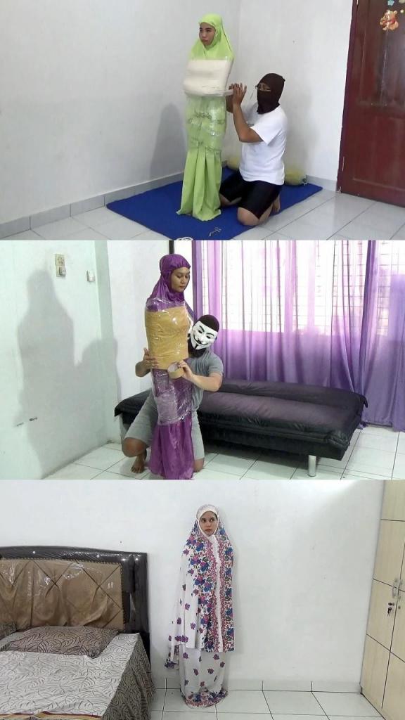 Compilation Ver.51 : Mukena Mummification (3 in 1) Compilation Ver.50 : Mukena Mummification is collection of mummification videos from Randy Mummify Editor's Choice, All videos start from the Main Scene (POV)<br>3 Scenes In Compilation : RM055, RM092 and RM137