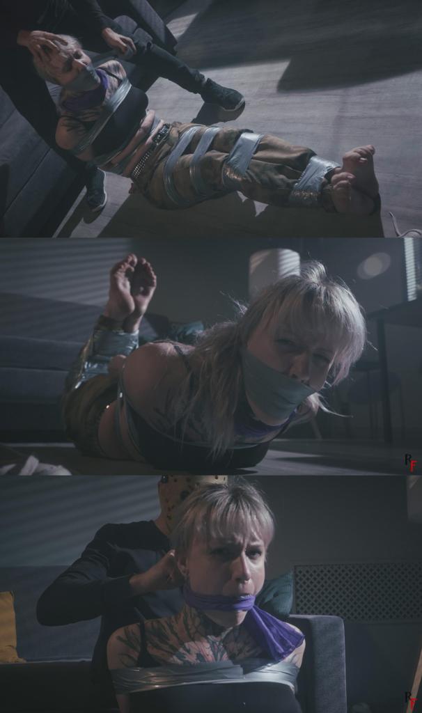 Astrid - TheCaught Thief - Tape Bondage and Struggling 在这场以捆绑为主题的角色扮演游戏中，小偷阿斯特丽德潜入一间豪华公寓，寻找值钱的东西下手。不幸的是，她选错了目标。<br><br>蒙面屋主发现了入侵者，并迅速控制了局面。阿斯特丽德试图逃跑，但蒙面人用胶带一层层紧紧地缠绕住她的身体，固定住她的手脚，并脱掉了她的鞋袜。<br><br>在夜间，她大声的抗议引来了太多的注意，于是蒙面人用阿斯特丽德自己的袜子做了一个简易的口塞，并用围巾牢牢地固定住。<br><br>阿斯特丽德被完全束缚后，被独自留在房间里。她立刻开始剧烈挣扎，扭动、翻滚，试图挣脱紧紧缠绕的胶带，寻找逃脱的办法。<br><br>之后，蒙面人打了一个神秘的电话后返回，决定进一步加重她的束缚。围巾被胶带取代，胶带紧紧缠绕在她的头上，固定住袜子塞住的嘴，她的双腿向后折叠并用胶带牢牢固定住。<br><br>现在，阿斯特丽德只能在黏糊糊的束缚中无助地扭动身体，继续她绝望的逃脱尝试。<br><br>这是一个以故事为驱动的胶带捆绑幻想，包含蒙面绑架者角色扮演、即兴袜子塞口、赤脚挣扎以及越来越严格的胶带捆绑。<br><br>尽情享受吧！In this themed bondage roleplay, thief Astrid sneaks into a luxurious apartment looking for something valuable to steal. Unfortunately for her, she has chosen the worst possible target.<br><br>The masked owner discovers the intruder and quickly takes control of the situation. Astrid tries to escape, but layer after layer of tape is wrapped tightly around her body, securing her arms and legs while her shoes and socks are removed.<br><br>Her loud protests attract far too much attention for a nighttime scene, so the masked man improvises a gag using Astrid's own socks, holding them securely in place with a scarf.<br><br>Once Astrid is completely restrained, she is left alone in the room. She immediately begins an intense struggle, twisting, rolling, and testing every part of the tight tape bondage in search of a way out.<br><br>The masked man later returns after making a mysterious phone call and decides to make her predicament even more restrictive. The scarf is replaced with tape wrapped firmly around her head to secure the sock gag, and her legs are folded back and taped tightly into position.<br><br>Now Astrid can do little more than squirm helplessly in the sticky restraints and continue her desperate escape attempts.<br><br>A story-driven tape bondage fantasy featuring a masked captor roleplay, improvised sock gag, barefoot struggling, and increasingly restrictive tape bondage.<br><br>Enjoy!
