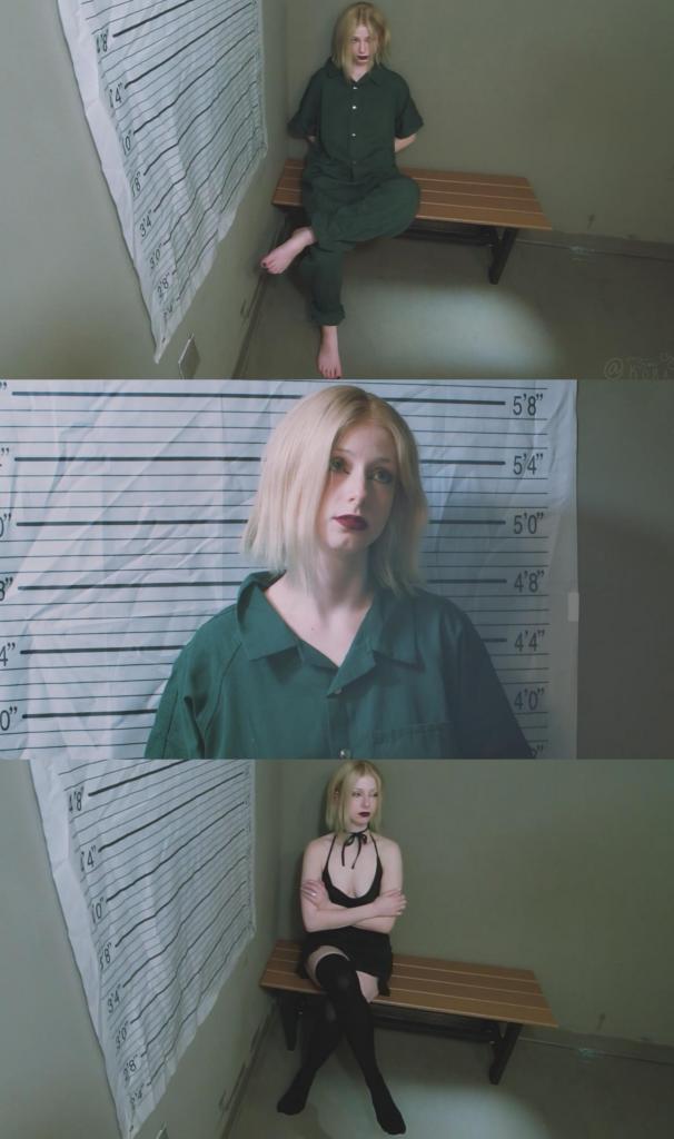 Not Just a Traffic Ticket - Part 1 Kora Summers Criminal Girl Handcuffed, Arrested, Strip-searched,  Not Just a Traffic Ticket - Part 1 Kora Summers Criminal Girl Handcuffed, Arrested, Strip-searched, Gets Her Mugshots Taken, and Made to Wear a Jail Uniform 画面显示，科拉被一名男警官带进登记处，双手被铐在背后。稍等片刻后，她被要求在警官面前脱掉便服，并将所有物品放入一个塑料箱中。随后，她被要求换上囚服——一件印有“县监狱”字样的超大号绿色连体服。换好衣服后，她的双手再次被铐在背后，男警官开始给她拍照。之后，科拉等待警官回来，然后被带离镜头，送往牢房。<br><br>Watch as Kora is led in to processing by a male officer with her hands cuffed behind her back. After waiting around for a little while, she is then told to strip out of her street clothes in front of the officer, and is directed to place all of her belongings in a plastic bin. She is then given a prison uniform to put on - an oversized green jumpsuit with the words "County Jail" printed across her back. Once she has changed, her hands are cuffed behind her back again, and the male officer proceeds to take her mugshots. Kora then waits for the officer to return, before she is led off-screen to a cell.