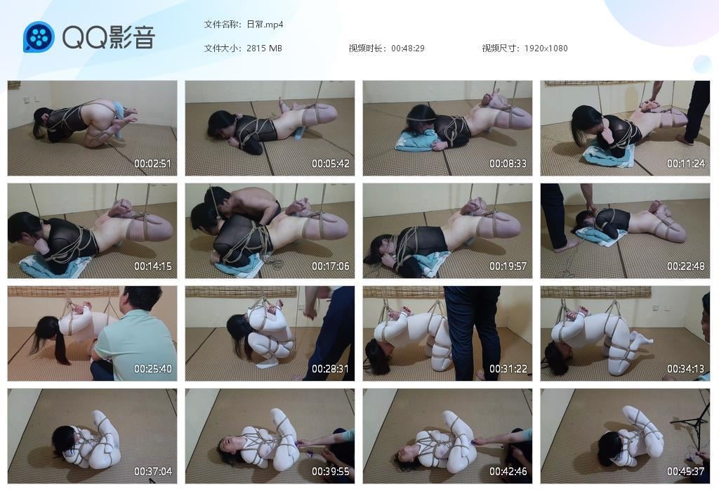 【绯影责束】日常玩耍 家犬身体不适，住院一段时间，终于康复，时隔很久必须玩一下，遛狗，折腿吊颈。强制快乐。<br>将后缀改为rar后继续解压。<br>定拍体验qq：540746370<br>解压密码：418828