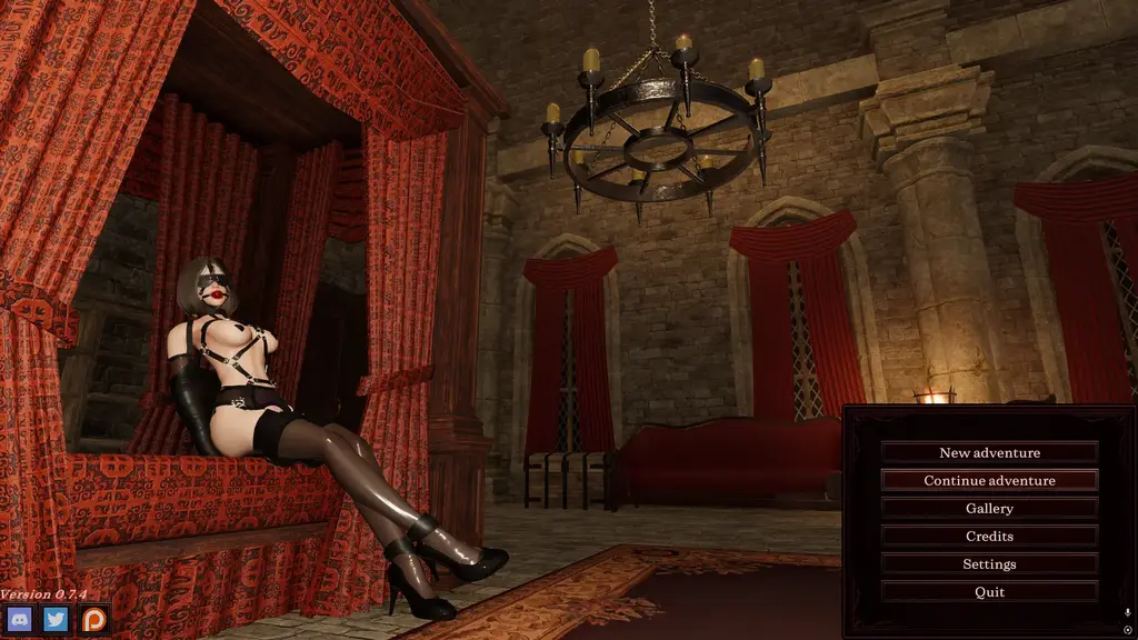 Yaradiel's Crown 0.7.4 希望你今天过得愉快！ <br><br>今天是更新日Yaradiel's Crown 0.7.4(雅拉迪尔的王冠)，让我们来看看这次更新带来了什么！<br><br>什么是新的？<br><br>重做了伙伴的伤害和防御机制：新增了伙伴的伤害和防御属性，这些属性直接影响伤害和防御。<br>同时，我也对伙伴的平衡性进行了大量调整。在不使用任何天赋或装备来强化伙伴时，伙伴的强度会略微降低（为此我新增了一系列相关天赋）。但我感觉现在玩中路辅助甚至纯辅助都是可行的，有些角色（在获得增益后）的伤害甚至能轻松超过2000。<br><br><br>新增了一种减益机制：束缚敏感度：该效果会施加在已被束缚的角色身上，并在他们即将再次被束缚时生效，最多可叠加10层。这使得操控者玩家能够在对手被完全束缚后进一步削弱他们。此外，它还能帮助拥有臣服束缚天赋的角色持续触发被动技能（因为该减益效果也会触发束缚相关的被动技能）。<br><br><br>新增 19 首音乐（包括战斗版和变态版）<br><br>新增了特定事件拥有专属战斗音乐的系统！<br><br>更新了所有最终区域 Boss 和其他一些事件的音乐。<br>每个区域的最终 Boss 以及一些特定的 Boss 战现在都有了自己的音乐！<br><br>重新设计了性X场景中的角色系统，现在混合角色可以按预期工作了。<br>之前我做了一些更改，导致混合角色在性X姿势中总是处于主动状态，我已经撤销了这些更改，并找到了之前问题的新解决方案，希望现在可以正常工作了。<br><br><br>新增区域：秘密实验室区域 2<br><br>新增敌人：实验室召唤师<br><br>新增敌人：实验室特工<br><br>新增敌人：实验室官员<br><br>新增3名精英<br><br>新增原创性X姿势：反派传教士式，包含男男和女女变体！<br><br>新增原创性X姿势：反派跪姿后入式<br><br>新增2个法术<br><br>新增3种武器<br><br>新增15个天赋<br><br>增加了一个安全机制，以确保玩家拥有3级任务。<br><br>新增“抓取”能力：营救同伴。可用于从性X中救出同伴。<br><br>新增“抓取”能力：色情爆破！一种可以随机脱掉所有人衣服的魔法！<br><br>泰莎的商店新增了抓取法术。<br><br><br>发生了什么变化？<br><br>最高等级提升至34级<br><br>镜像拍摄了两种口X姿势，以获得更好的拍摄角度<br><br>实验室捕获区域中的敌人已更新<br><br>将天赋“原始奥术效力”替换为“法师护甲”。<br><br>天赋基础仪式训练更名为共享技艺，现分为3个等级。<br><br>情欲天赋“全力以赴”现在能更好地随着情欲力量和敌人等级的提升而增强。<br><br>更新了共享活力天赋图标（之前图标重复）<br><br>Talent Natural 扩展功能现在可以与 Shared Vitality 连接。<br><br>更新了角色模型，包括新的脚部设计（以及调整了男性角色的眼睛）。<br><br>从零开始重制了束缚戒指的奖励内容。<br><br>强化效果现在也受50%法术强度加成。<br><br>天赋“神圣狂热”现在也会影响非神圣治疗法术。<br><br>森林祈祷的效力从每层15%降低至10%。持续时间增加。<br><br>能量注入现在使速度提高9点，伤害提高50%。 <br><br><br>修复了哪些问题？<br><br>修复了奥术反馈天赋无法正常触发的问题。<br><br>修复了天赋混合协同作用无法正常生效的问题。<br><br>修复了存档迁移和商店初始化的问题<br><br>修复了预设系统无法区分男性和女性预设的问题。<br><br>修复了在性X过程中可能导致敌人死亡并卡住的问题。<br><br>修复了角色在进行反击后可能出现错误的问题<br><br>修复了 POV 摄像头的问题<br><br>修复了 Lovense 连接按钮的问题<br><br>修复了增益效果消失的问题。<br><br>修复了腐蚀酸无法从天赋“生命周期”中受益的问题。<br><br>修复了中毒效果无法从天赋“生命周期”中受益的问题。<br><br>修复了敌人回合中死亡时可能导致游戏卡住的问题（点状标记）<br><br>修复了在战斗中使用紧急召回卷轴且同伴正在攻击时可能导致游戏卡死的问题。<br><br>修复了情色天赋“束缚大师”奖励翻倍10倍的问题。<br><br>修复了重度束缚问题<br><br>修复了束缚菜单中重复出现眼罩条目的问题<br><br>修复了重新穿衣和男性X的问题<br><br>修复了捕捉模式和长时间操作无法生成焦点的问题。<br><br>修复了许多饰品（提供百分比加成的饰品）提供的加成低于预期的问题。<br><br>修复了“迷人背叛”和“重度束缚”的问题（不再有效）。<br><br>修复了饰品和武器中负值显示的问题。<br><br>修复了屏障 UI 显示器显示屏障生命值百分比错误的问题。<br><br>修复了使用捕获命令向同伴下达指令时出现的问题。<br><br>修复了武器束缚状态下进入战斗动画的问题。<br><br>修复了高踢腿图标错误的问题<br><br>本月更新内容就到这里！