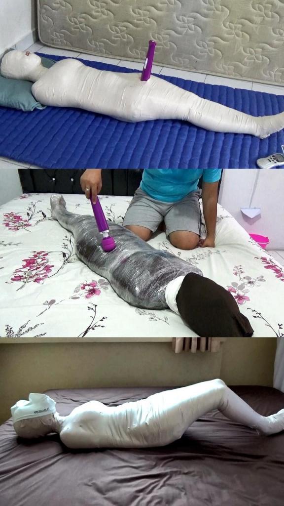 合集：带震动棒游玩的木乃伊全包三场 3 合集第71版：带震动棒游玩的木乃伊全包，收录 Randy Mummify 编辑精选的木乃伊全包影片，每段都从主场景（第一人称）开始。本合集共三段：RM053、RM078、RM142。