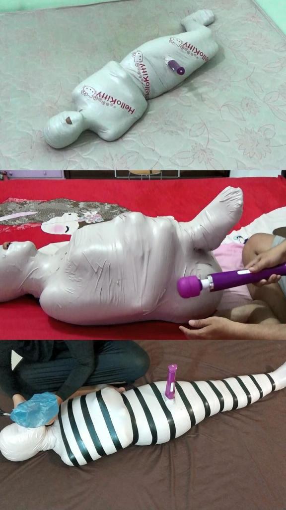 合集：带震动棒游玩的木乃伊全包三场 4 合集第72版：带震动棒游玩的木乃伊全包，收录 Randy Mummify 编辑精选的木乃伊全包影片，每段都从主场景（第一人称）开始。本合集共三段：RM072、RM098、RM143。