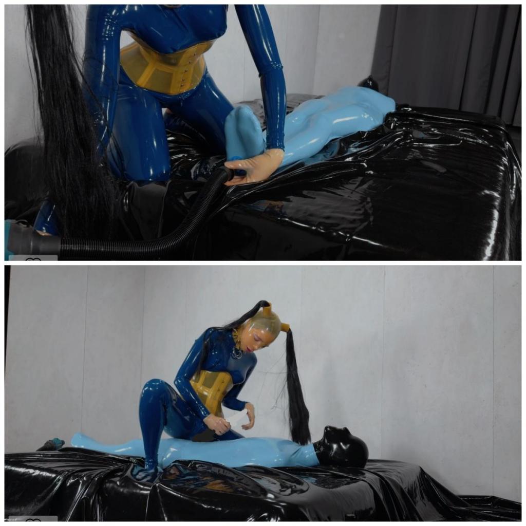 00498 - So tight and so helpless I captured Sinfullrubber in a tight vac sack. She was so helpless, I could ride her tightly wrapped body and she just could’t do anything about it. I rubbed my pussy on her until I got wet. Then I took my magic wand and made myself come while giving her a little taste once and a while too. I loved to feel her struggle and hearing her heavy breathing. 10/10 would recommend!<br>#乳胶 #latex #真空 #bdsm #强高 #女同
