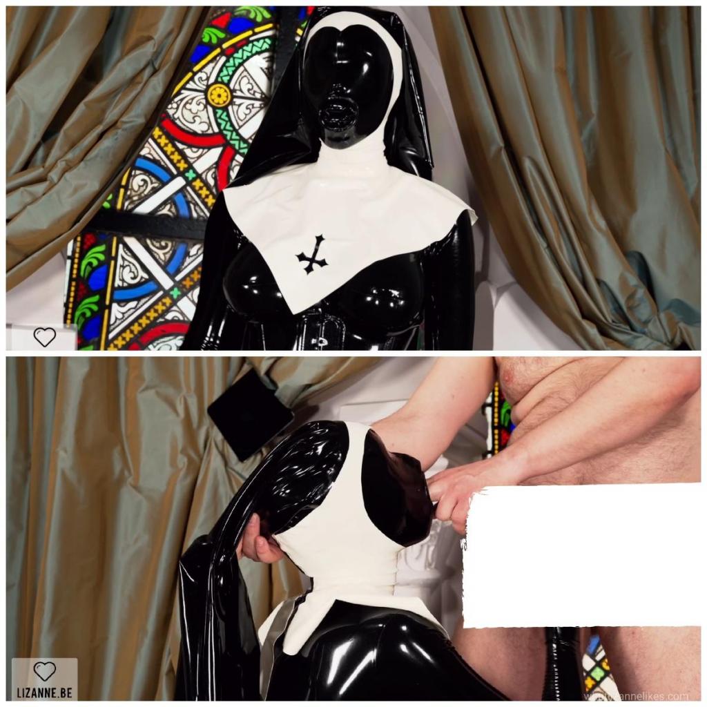 00416 - Nun trains throat Nun Lizanne got a little bored in the convent and wants to give blow jobs to kill the time. Since not every cock has the same size, she has a lot of training to do. Luckily it didn't take long before she found a willing candidate. The feeling of the sheath being pushed in her throat by a hard cock is divine! She’s chocking on cock and her own drool and she’s loving it! It wasn’t easy, but she can’t wait until next time!<br>Model:lizanne<br>#乳胶 #呼吸控制 #latex #blowjob #修女