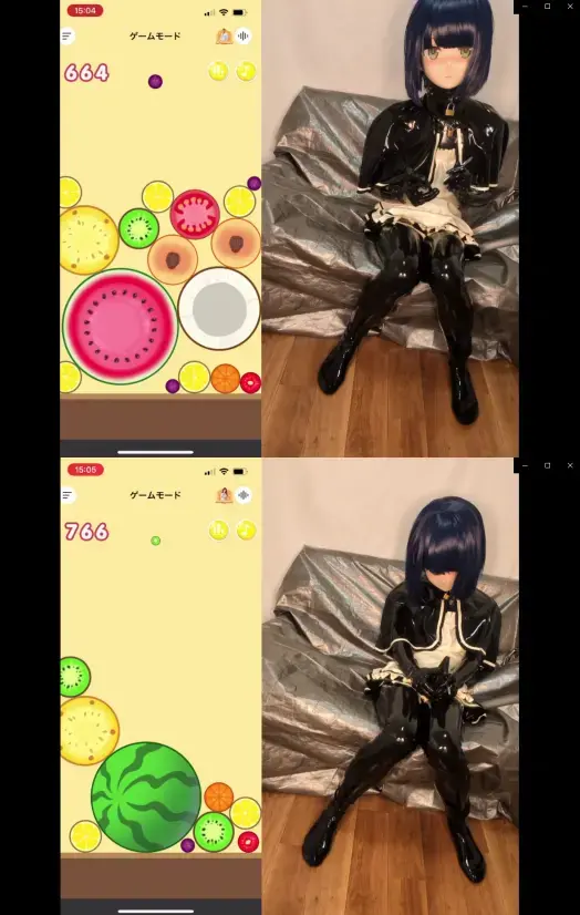 スイカゲーム完全攻略に挑戦(後半) <span style='color:#b0b0b0;'>[隐藏文字，购买后可见]</span><br>ご好評いただいてたあの企画が帰ってきました！<br>ぶるぶると連動しているスイカゲームの完全攻略にあたみちゃんが挑戦します！<br>合成大西瓜挑战，每次获得积分都会开始电击<br>乳胶、乳胶紧身衣、头壳、kig、kigurumi、电击
