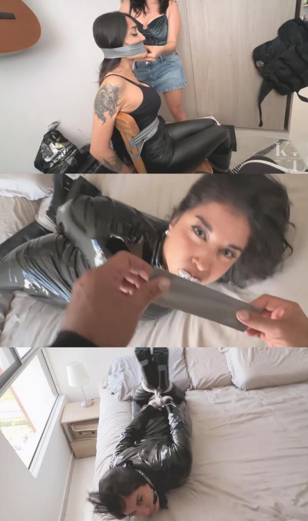  POV Catsuit Burglar 3: A Cop Tried rescuing you and Failed 镜头从他的卧室开始。我们发现窃贼西蒙娜被绳子捆绑在床上，嘴巴被布条堵住。他检查了绳结，解开她的嘴让她喝水。她为擅闯民宅感到非常抱歉，恳求他放了她。<br><br>为了让她更加安静，他用填充物和胶带封住了她的嘴。她含糊不清地说她愿意做任何事来换取自由，但他却让她独自挣扎。<br><br>第二天，他走进卧室查看西蒙娜的情况，却发现床上空无一人。<br><br>他转过身，看到西蒙娜一记空手道劈在他脸上。<br><br>内景：办公室 - 日<br><br>镜头缓缓从椅子上醒来，他低垂着脸。暗示西蒙娜在镜头外堵住了他的嘴，并把他绑在了椅子上。西蒙娜走进办公室查看他的情况。她很生气。昨晚他占了她的便宜，现在是时候报复了！她告诉他，她要在他的公寓里好好待一会儿。<br><br>接下来的几天，或许几周，他都会是她束缚的玩物。她会利用他，但只会以让她自己开心的方式，而不是让他开心的方式。这就是她的计划，直到她厌倦为止。西蒙娜蒙住POV（第一人称视角）的眼睛，画面逐渐变黑。然后她摘下眼罩，几天过去了。今天，西蒙娜用他的钱包好好地逛了个街。<br><br>她穿上一件新的紧身胸衣和高跟鞋，把鞋子塞到他脸上。她解开他的嘴让他喝了点水，然后又重新塞上。现在他身上很臭，所以她打算待会儿给他洗洗。他肯定不会喜欢，因为过程会很快很粗暴。如果他试图逃跑，惩罚会更加严厉。西蒙娜听到敲门声，于是去查看。过了一会儿，她带着玛拉回来了，玛拉是一位漂亮的女警。<br><br>西蒙娜紧紧地抓住玛拉，玛拉也被她自己的手铐铐住了。看来有人向警方发出了求救信号？<br><br>西蒙娜把马拉放到另一张椅子上，开始寻找他的手机。她在他身下找到了手机，然后轻轻地拍打了一下他的屁股。现在她不能再待下去了，因为会有更多警察赶到。西蒙娜用胶带把马拉的脚和胸部绑在椅子上。然后她拿走马拉的手机，拨打了警察局的电话，并把手机贴在马拉的脸颊上，让她取消支援。这样西蒙娜就有充足的时间逃跑了。通话结束后，她又用胶带封住了马拉的嘴。<br><br>西蒙娜把手铐钥匙塞进了马拉的胸口。她向POV和警察告别，希望之后会有警察过来再次确认。但到那时，她已经开着他那辆酷炫的野马跑车，远走他乡了。洛杉矶，我来了！Our POV walks into his bedroom. On his bed we find burglar Simona hogtied with rope   over the mouth gagged with cloth. He checks her knots and ungags her to let her drink water. She’s very sorry for breaking in and begs him to let her go.<br><br>To keep her extra quiet now he uses stuffing and a tapegag. She gag talks that she’ll do anything to earn her freedom but he leaves her to struggle.<br><br>Next day he walks in to check on Simona but the bed’s empty?<br><br>He turns around to see Simona karate chop him in the face.<br><br>INT. OFFICE - DAY<br><br>The POV slowly wakes up on a chair with his face hanging low. It is implied that Simona gagged and chairtied him offscreen. Simona enters the office to check up on him. She is angry. Last night he took advantage of her, now time for revenge! She tells him she’s gonna get comfortable in his apartment.<br><br>For the next days, maybe weeks he’ll be her bound plaything. She’s also gonna take advantage of him but only in ways that will please her, not him. That’s the plan till she gets bored. Simona blindfolds the POV to fade the scene to black. Then she removes the blindfold and a few days have gone past. Simona has had a lot of fun shopping today with his wallet.<br><br>She wears a new corset   heels that she shoves in his face. She ungags him to let him have some water, then re-gags him. Now he’s a very smelly so she’s planning to wash him later. He is not going to enjoy it because it’ll be fast and rough. If he tries to escape, the punishment will be even rougher. Simona hears knocking on the door so she goes to investigate. A bit later she returns with Mara, a pretty police officer.<br><br>Simona firmly holds Mara who’s restrained with her own cuffs. Apparently someone sent an SOS message to the police?<br><br>Simona puts Mara on another chair and looks for his phone. She finds it under him and gives him a playful spanking. Now she cannot stay any longer as more cops will show up. Simona then duct tapes Mara’s feet and chest to the chair. Then she takes Mara’s phone, calls the police station and holds it to Mara’s cheek so she can call off her back-up. This will give Simona lots of time to make her escape. After the call, tape also goes around Mara’s head to gag her.<br><br>Simona stuffs the handcuff key in Mara’s cleavage. She bids the POV and cop farewell and hopes for their sake that some officers will come and double check later anyway. But by that time she will have driven thousands of miles away from here in his cool Mustang. Los Angeles, here I come!