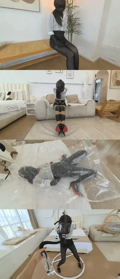 ◤纯享版ZX游戏◢吊着昏迷也能失禁，经历一次次绝望挣扎，嘶吼到最后嗓子都快嘶哑得没声了，事后她说嗓子感觉有火在烧，每一次最后那口气上来时都是一次极限挑战，乳胶头套✙皮革头套✙真空袋✙防毒面具循环折磨Z 意外解锁大家喜欢的黑丝全包<br>利用几种ZX道具循环折磨，上演濒临绝望的极限挣扎，不顾一切的挣扎才是最精彩的，乳胶头套完全吸附在脸上引出扭曲的五官，皮革头套闷到M抽搐挣扎，真空袋内的寂静带来的恐惧，防毒面具负压的给胸腔带来的挤压，最终承受不住折磨的M在抽搐中昏迷过去两脚一软吊在架子上，伴随着下面稀里哗啦的水声，失禁了