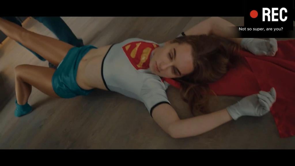Not So Tough Now, Are You? Superheroine defeated by her enemy. <span style='color:#b0b0b0;'>[隐藏文字，购买后可见]</span>