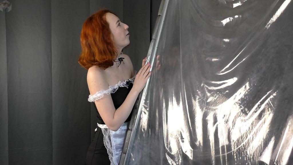 Maid in a vertical vacuum bed Sonya works at Mr. Bob's house as a maid. Her master is fond of vacuum beds and comes up with new and different things. Mr. Bob has invented a vertical vacuum bed and asks the girl to try it out. Sonya really liked the idea.