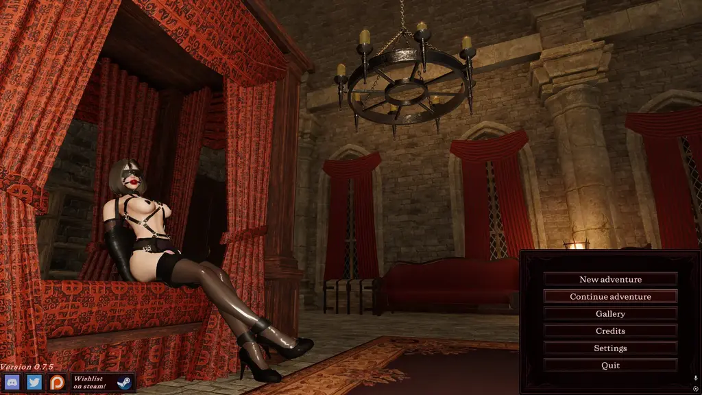 Yaradiel's Crown 0.7.5 Yaradiel's Crown 更新至 0.7.5！<br><br>今天是更新日，让我们开始吧！<br><br>有哪些新内容？<br><br>新增机制：30 级以上的敌人受到未减免的伤害时，有几率对击中的目标施加减益效果（减益效果取决于阵营）。 <br><br>新增机制：20级以上的刺客敌人会获得一个增益效果，使其攻击造成元素伤害（总伤害不变）。<br><br>这两个机制共同构成了高等级敌人的威胁等级递增机制。因此，随着等级提升，敌人会在各个方面变得更加强大。<br><br>流浪者商店新增了 10 件饰品。<br>这些饰品都有一个共同点：它们能提供强大的增益效果和可怕的惩罚效果！<br><br>新增抓取技能：难以抗拒的诱惑。尝试魅惑敌人，如果成功，他们会与任意一名盟友进行X互动。你可以在Shine的房间里（欲望俱乐部VIP区域）找到这本魔法书。<br><br>新增一种原创X爱姿势：抬高式后入式<br><br>新增原创X爱姿势：摔跤手骑乘式<br><br>新增3个敌人<br><br>新增3名精英<br><br>新增7件商品<br><br>新增7项能力<br><br>新增9种战斗天赋！<br><br>新增14种情色天赋！<br><br>新增区域：古代修道院，外部 <br><br>为视觉特效添加了资源池系统，提高了与法术和视觉特效相关的X能。<br><br>新增2个对话事件（与主线剧情推进相关）<br><br>新增了一种擒抱技能：赌徒逃脱（要么逃脱，要么被束缚！）<br><br>在Steam上添加了愿望清单按钮（点击它！）<br><br>新增8个个人对话<br><br>新增了天赋当前等级显示。<br><br>为敌人新增一项特殊能力：情欲专精。（战斗开始时获得增益效果：情欲力量 100%，伤害降低40%，射精时损失生命值减半）<br><br>调整了敌方被动技能，使其更具影响力。<br><br>调整了一些敌人的能力<br><br>新增一名奖励伙伴：玛吉塔，一位乐于助人的魅魔！（你可以在奖励伙伴文件夹中找到她）<br><br><br><br>发生了什么变化？<br><br>启用了一个之前创建但未使用的选项。<br><br>优化了面部动画系统，略微提升了性能。<br><br>减小了部分元素的用户界面尺寸<br><br>最高等级提升至35级<br><br>重新计算了造成痛苦和变态拍打伤害，以便更好地利用属性。<br><br>优化了部分3D模型的骨骼路径以提高X能<br><br>欲望不再降低情欲力量，而是降低逃避力量（以及情欲抵抗）。<br><br>扩展思维天赋不再提供法术强度，现在它有3个等级，并增加速度。<br><br>风暴之锤基础伤害提高60%，伤害加成提高22%。<br><br>无情火力天赋现在还会在击杀敌人时为你提供 20/40 回合条。<br><br>戏法专精天赋的效力从每点11%伤害和7%减益改为每点20%伤害和8%减益。<br><br>闪电反射（天赋触发）现在提供5%额外闪避和5点速度，但持续时间降低至5/7/9秒。现在最多可以叠加3次。<br><br>火球术（攻击）、暗影箭和火焰箭现在都被正确地标记为箭矢法术。<br><br>坚韧、节制和决心天赋的被动加成提高了 30-100%（根据天赋的其他效果而定）。<br><br>天赋被动提供的抗性加成提高了0-50%。<br><br>森林斗篷和神圣庇护提供的抗性从30提升至35。<br><br>增加部分武器和饰品的抗X加成<br><br>将雷文伍德庄园的控制杆移到了一个更显眼的位置。<br><br><br><br>修复了哪些问题？<br><br>将动作类型与缩放分开，并修复了同时具有攻击和法术标签的技能缩放错误的问题。<br><br>更新了职业任务，使其包含敌人、阵营和精英怪，直至当前内容。<br><br>更新了重度束缚椅X爱动画，其中一些现在更加激烈了。<br><br>敌方NPC的对话不再需要友方文件夹中的NPC数据副本。（此修复略微降低了内存占用）<br><br>修复了束缚项圈文本错误地呼叫目标名称的问题。<br><br>修复了娱乐设备显示未消毒名称的问题。<br><br>修复了中央遗迹的碰撞问题。<br><br>修复了退出X爱模式后第一人称视角摄像头出现的问题<br><br>修复了Sybian上男X玩具的问题。<br><br>修复了比赛开始前被绑定的问题<br><br>修复了两个技能名称相同的问题。 <br><br>修复了挑衅挑衅功能的问题<br><br><br>今天就到这里！<br><br>这个月的更新比我预想的要大得多。我决定咬牙花大量时间完善更多天赋。我希望能在年底前尽可能多地完成游戏内容，这样明年我就可以专注于打磨和美化游戏画面（以及添加恋爱系统，这会耗费我大量的时间）。 <br><br>你可以看到我对战斗系统做了很多改动，总的来说，我的想法是让所有属X都更有用，包括伤害类型和抗X。在高等级时，敌人攻击你时会给你施加减益效果（通常每层降低1%，最多可叠加70-100层，仅在受到未减免的伤害时生效）。因此，拥有较高的元素伤害抗X（或者干脆避免被击中）会很有帮助。 <br><br>新的 Ero 专精被动技能已赋予部分敌人，特别是你可以用 Shine 和一些魅魔敌人看到它的效果！ <br><br>我还对实验室区域的敌人做了一些改动。我添加了一个之前制作但被禁用的减益效果，并修改了他们的一些技能和主题。<br>游戏无官中。
