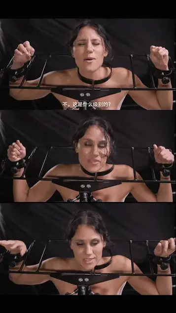 Kellfire bound with spanking machine 【中文精翻】凯尔弗雷被锁在钢制的束缚铁架上，身体前倾，无法逃脱自动打屁股机猛烈抽打。最后讲述使用感。Kellfire is bound in a steel immobilizer, legs tied down, wrists in a stock, bent over, and unable to escape the harsh impacts of the spanking machine.