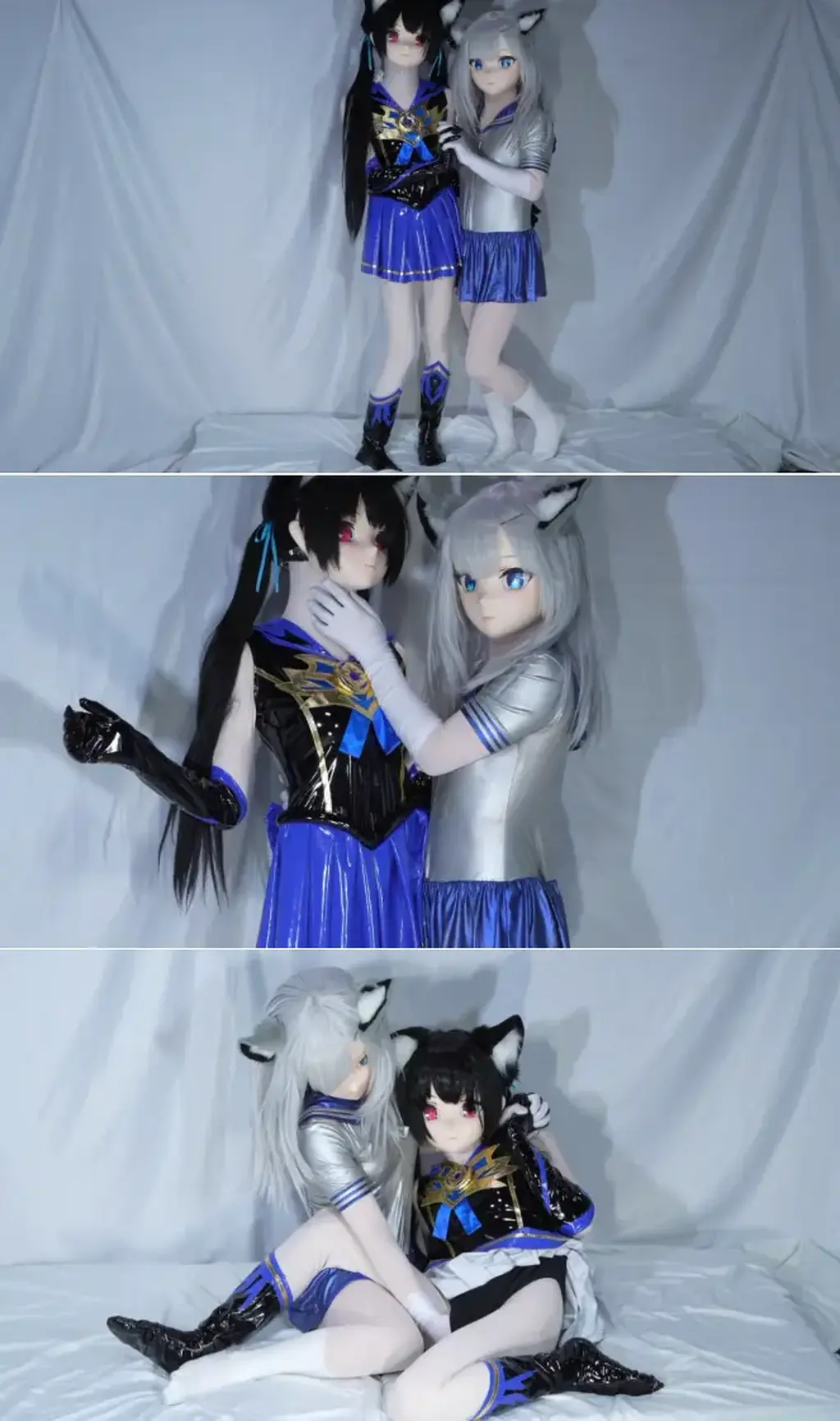 狼さんが猫さんを成敗(その１) <span style='color:#b0b0b0;'>[隐藏文字，购买后可见]</span><br>正義の狼さんが悪の猫さんを成敗……<br>あれ、この手法はどちらかというと悪が正義をシバくときの手法では？<br>kig、头壳、Kigurumi、cos、cosplay、zentai、全包、丝袜、乳胶