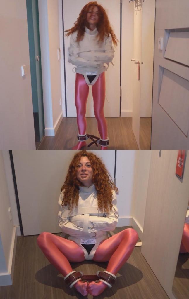 PSJ-2026-LO-06 Lola Montez Vs. The Maxcita Psycho II Straitjacket 当模特第一次见到“II型束缚衣”（II Straitjacket）时，总会发生一些特别的事情——西班牙束缚模特Lola Montez也不例外。这位红发美女身穿闪亮的粉色连裤袜和黑色紧身连体衣，被牢牢束缚进那件重型束缚衣中；为了防止她逃脱，她的脚踝也被加上了束缚装置。我让她试着挣脱，她奋力抗争，但她真的有机会成功吗？敬请观看这场束缚实录！Its always something special when a model sees the II Straitjacket for the first time, and so did spanish bondage model Lola Montez. Dressed in shiny pink pantyhose and a black leotard the ginger girl is strapped in that heavy duty straitjacket. Also to prevent her from running, she receives some ankle restraints. I ask her to break free, and she fights hard, but will she have any chance? Onscreen Restraining!