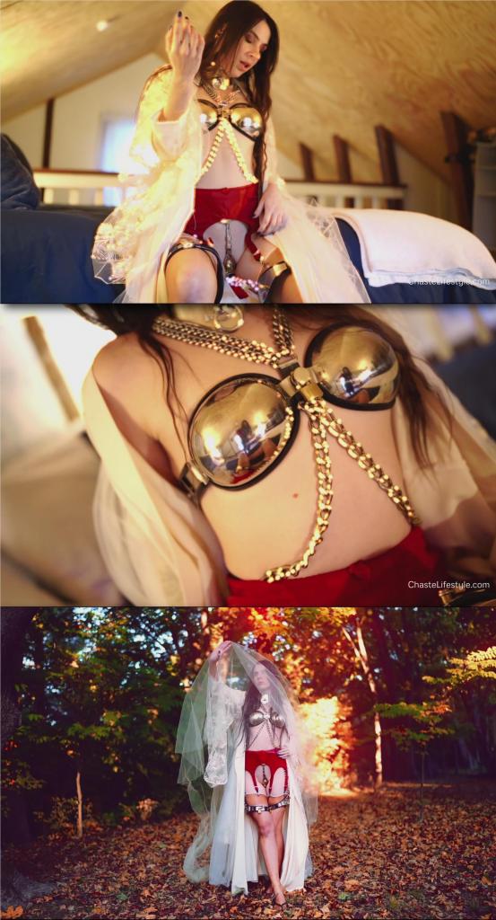 vow of chastity 片名：vow of chastity<br><br>模特：vow<br><br>Chaste Lifestyle<br><br>贞洁生活方式<br><br>大美女vow贞操带，钢制乳罩，锁链缠身，SM风格公园散步的故事