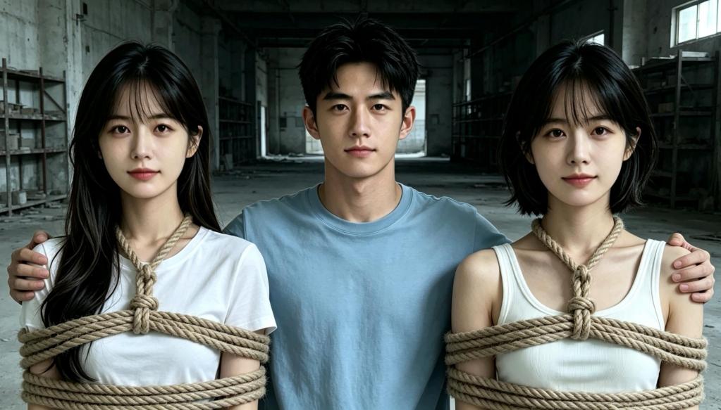 《山林奇遇》第3集，两个美女一起来，左拥右抱揽入怀，双女调教太疯狂，夜夜笙歌二弟忙 绳魔原创，AI定制视频QQ1929896870<br>张强把李雪和苏妍从地牢里带出来，准备一起玩这两个美女，先玩了有趣的拔河比赛，把俩个美女用一条绳子连接起来，让她们往两边拉，输了的受惩罚，结果倒霉的李雪就被驷马吊起来，上面下面都塞进振动接受惩罚。又一起带到房间里驷马吊起来戴上口球口枷接口水，还带到浴室给两个美女强制灌肠，灌到小腹隆起后，张强一拳打在肚子上，两个美女被打到尿失禁，痛苦地挣扎呻吟。<br><br>张强脱掉自己的臭袜子，一点一点塞进李雪嘴里，美女小嘴被塞的满满的，又用胶带封住眼睛和嘴巴，想吐也吐不出来。最后把李雪和苏妍带到卧室，驷马攒蹄绑在床上，脱掉衣服，戴上金属肛钩，两个美女屁股疼得痛哭流涕痛苦挣扎呻吟。张强躺在两个美女中间沉迷美色夜夜笙歌，二弟忙都忙不过来了，想着下一次怎么玩儿更刺激……<br><span style='color:#b0b0b0;'>[隐藏文字，购买后可见]</span>