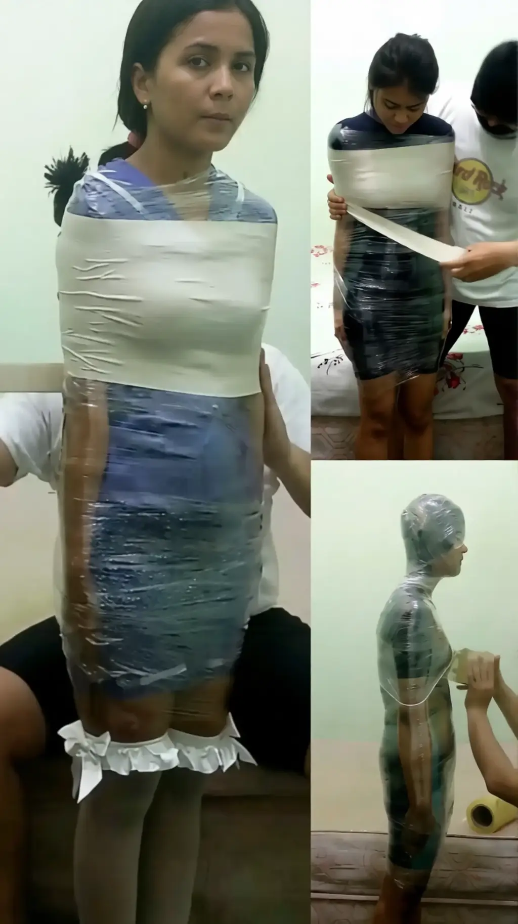 Compilation : 3 Scenes Of School Girl Mummification 4 Compilation Ver.86 : 3 Scenes Of School Girl Mummification is collection of mummification videos from Randy Mummify Editor's Choice, All videos start from the Main Scene (POV)<br>3 Scenes In Compilation : RM043, RM039 and RM061